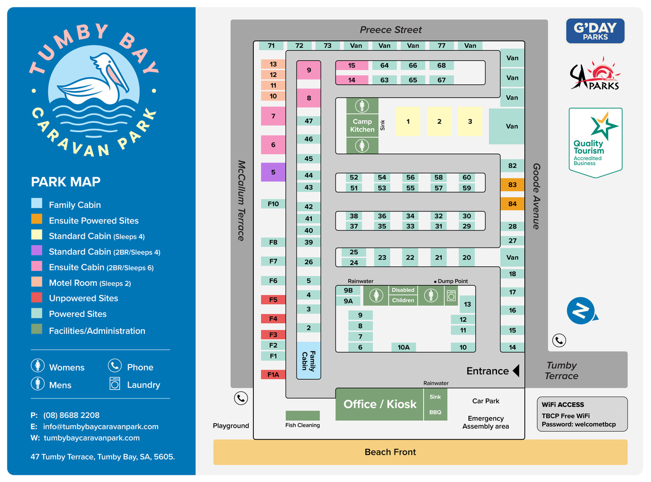 Tumby Bay Caravan Park Sitemap